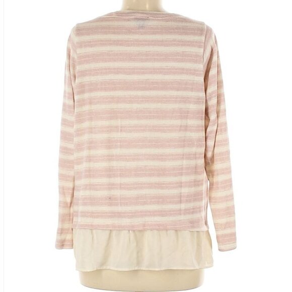 Torrid Blush Pink and Ivory Stripe Lace Sweater 0X - Picture 5 of 11